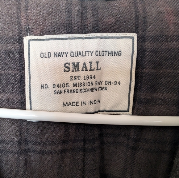 Vintage Old Navy Wool Military Utility Jacket Mens Small Grey/Blue/Plaid - Picture 3 of 8